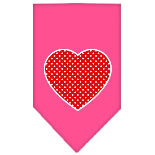 Pet and Dog Bandana Screen Printed, "Red Swiss Dot Heart" - Image 7