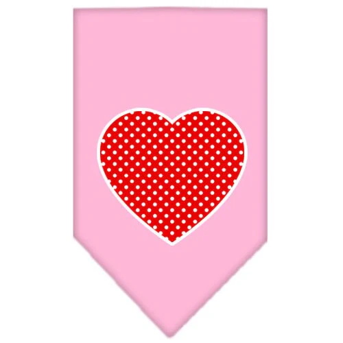 Pet and Dog Bandana Screen Printed, "Red Swiss Dot Heart" - Image 9