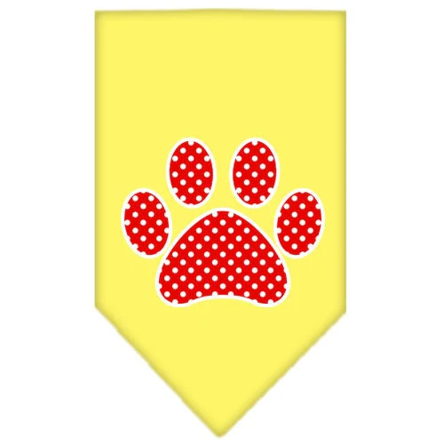 Pet and Dog Bandana Screen Printed, "Red Swiss Dot Paw" - Image 10