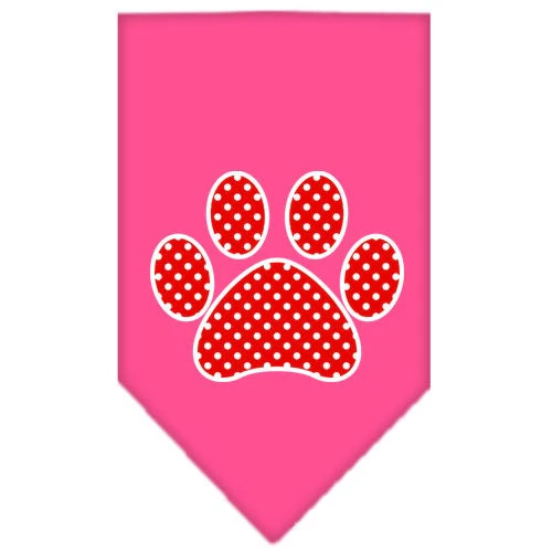 Pet and Dog Bandana Screen Printed, "Red Swiss Dot Paw" - Image 8
