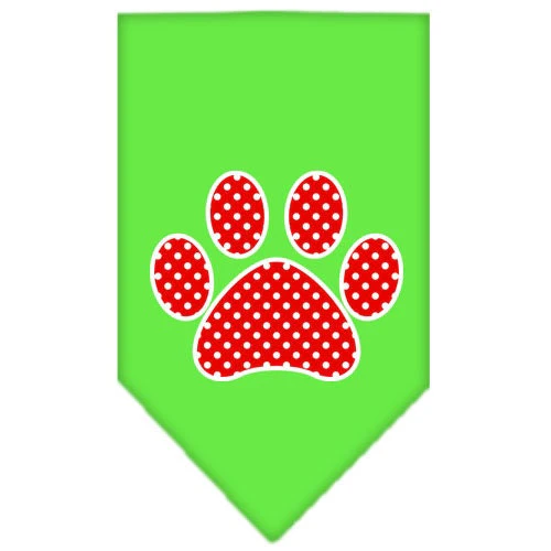 Pet and Dog Bandana Screen Printed, "Red Swiss Dot Paw" - Image 9