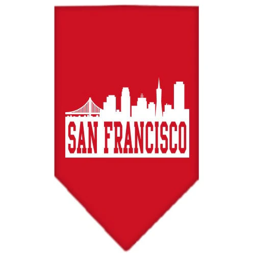 Pet and Dog Bandana Screen Printed, "San Francisco Skyline" - Image 5