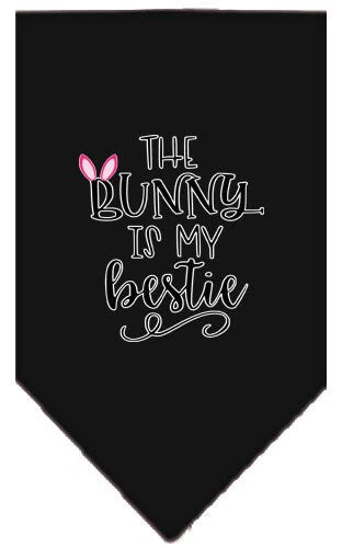 Pet and Dog Bandana Screen Printed, "The Bunny Is My Bestie" - Image 2