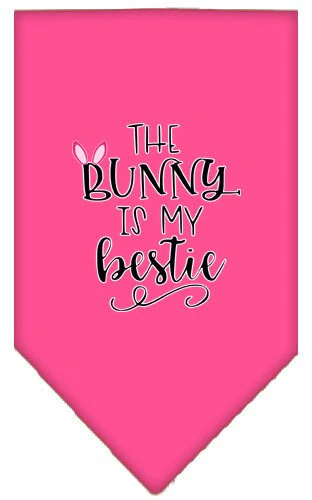 Pet and Dog Bandana Screen Printed, "The Bunny Is My Bestie" - Image 3