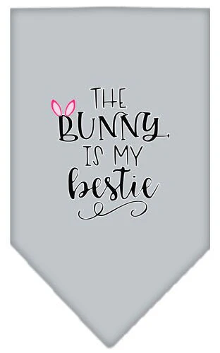 Pet and Dog Bandana Screen Printed, "The Bunny Is My Bestie" - Image 4