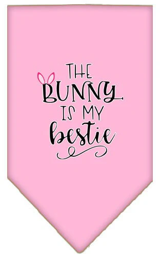 Pet and Dog Bandana Screen Printed, "The Bunny Is My Bestie" - Image 5