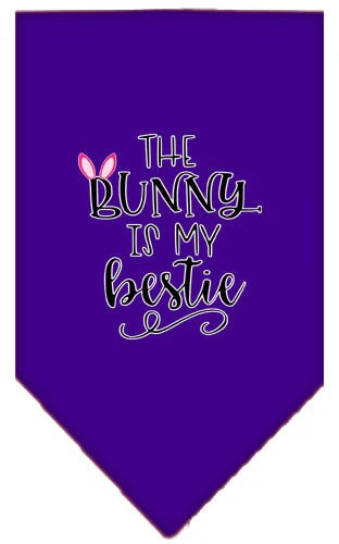 Pet and Dog Bandana Screen Printed, "The Bunny Is My Bestie" - Image 6