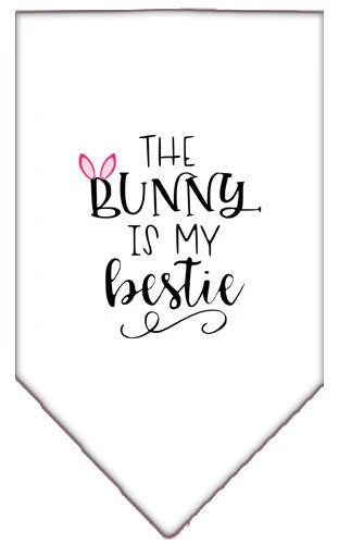 Pet and Dog Bandana Screen Printed, "The Bunny Is My Bestie" - Image 7