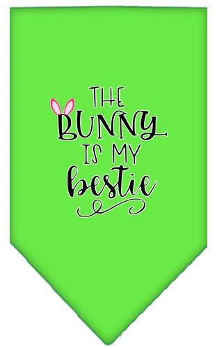 Pet and Dog Bandana Screen Printed, "The Bunny Is My Bestie" - Image 8