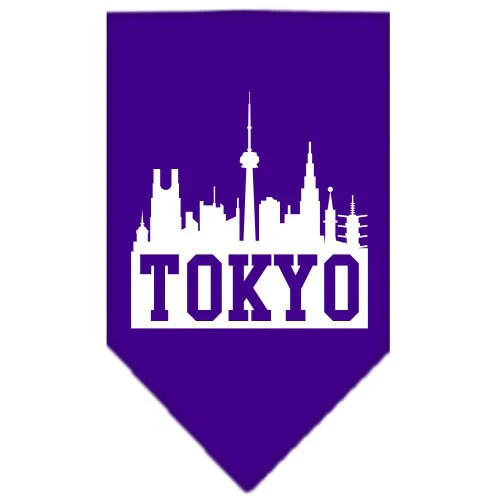 Pet and Dog Bandana Screen Printed, "Tokyo Skyline" - Image 3