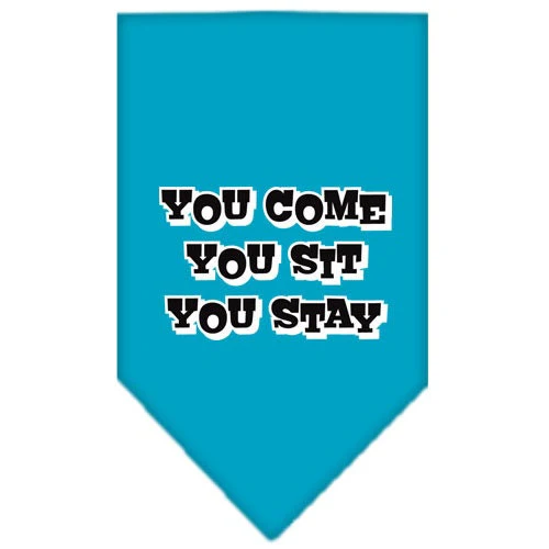 Pet and Dog Bandana Screen Printed, "You Come, You Sit, You Stay" - Image 10