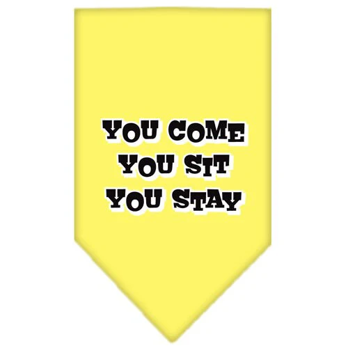 Pet and Dog Bandana Screen Printed, "You Come, You Sit, You Stay" - Image 6