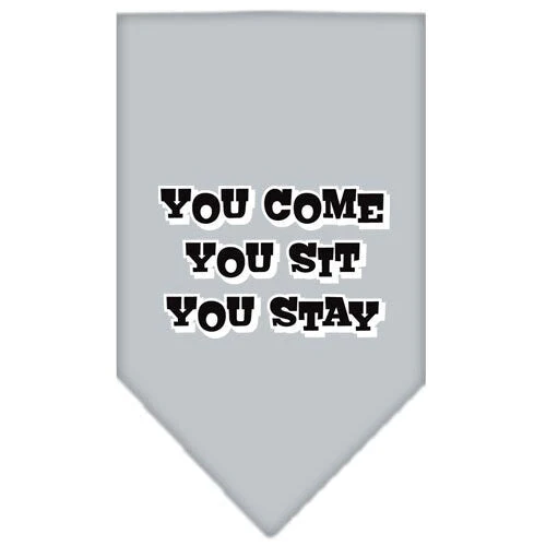 Pet and Dog Bandana Screen Printed, "You Come, You Sit, You Stay" - Image 7