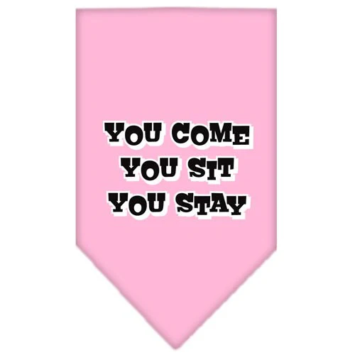 Pet and Dog Bandana Screen Printed, "You Come, You Sit, You Stay" - Image 8