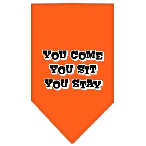 Pet and Dog Bandana Screen Printed, "You Come, You Sit, You Stay" - Image 9