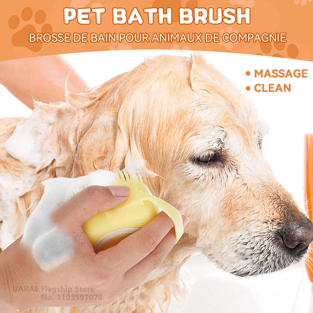 Pet Bathing Brush with Shampoo Dispenser - Image 3