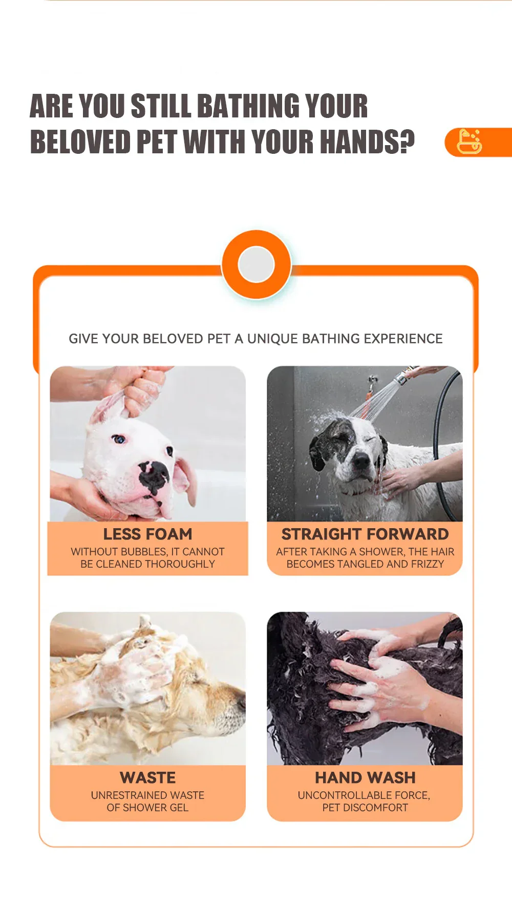 Pet Bathing Brush with Shampoo Dispenser - Image 8