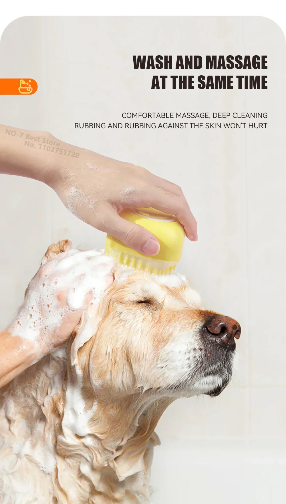 Pet Bathing Brush with Shampoo Dispenser - Image 9