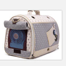 Pet Carrier Bag & Backpack – Nautical Style, Breathable Linen - Image 3