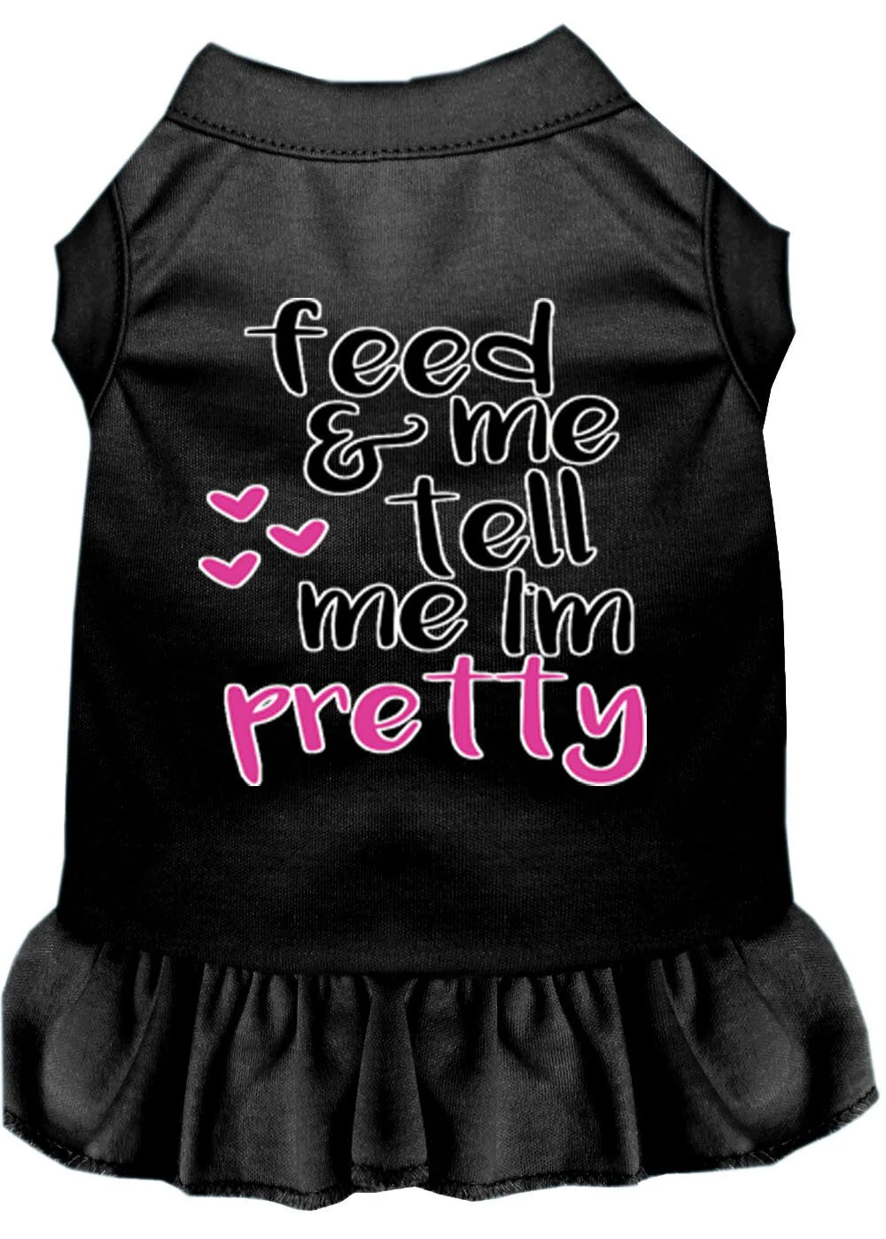 Pet Dog and Cat Dress Screen Printed, "Feed Me & Tell Me I'm Pretty" - Image 3