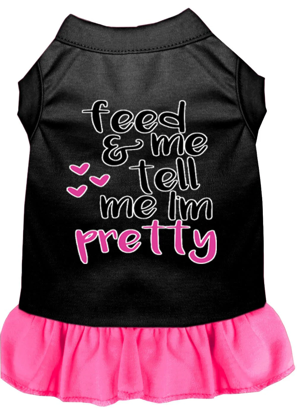 Pet Dog and Cat Dress Screen Printed, "Feed Me & Tell Me I'm Pretty" - Image 4