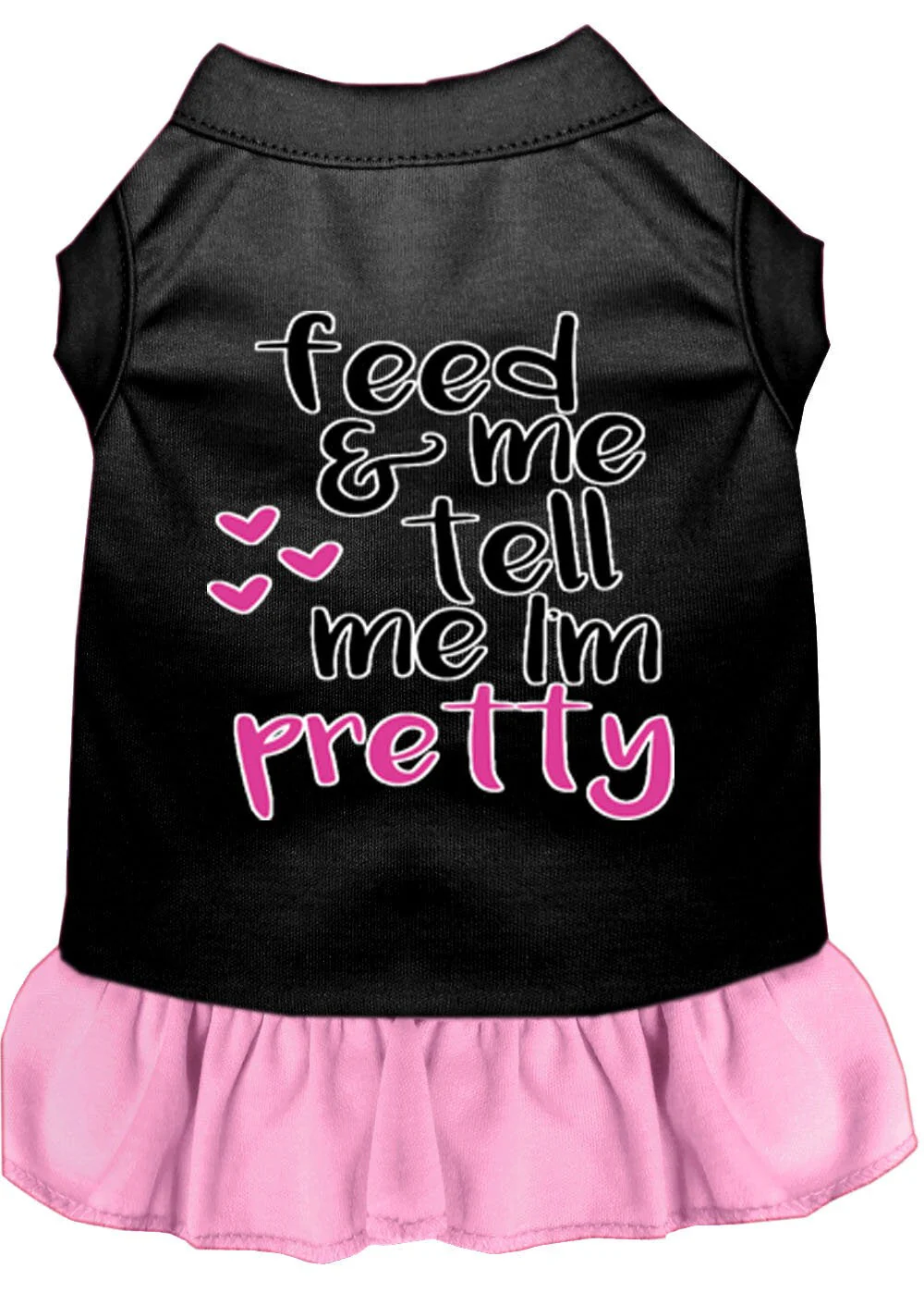 Pet Dog and Cat Dress Screen Printed, "Feed Me & Tell Me I'm Pretty" - Image 5