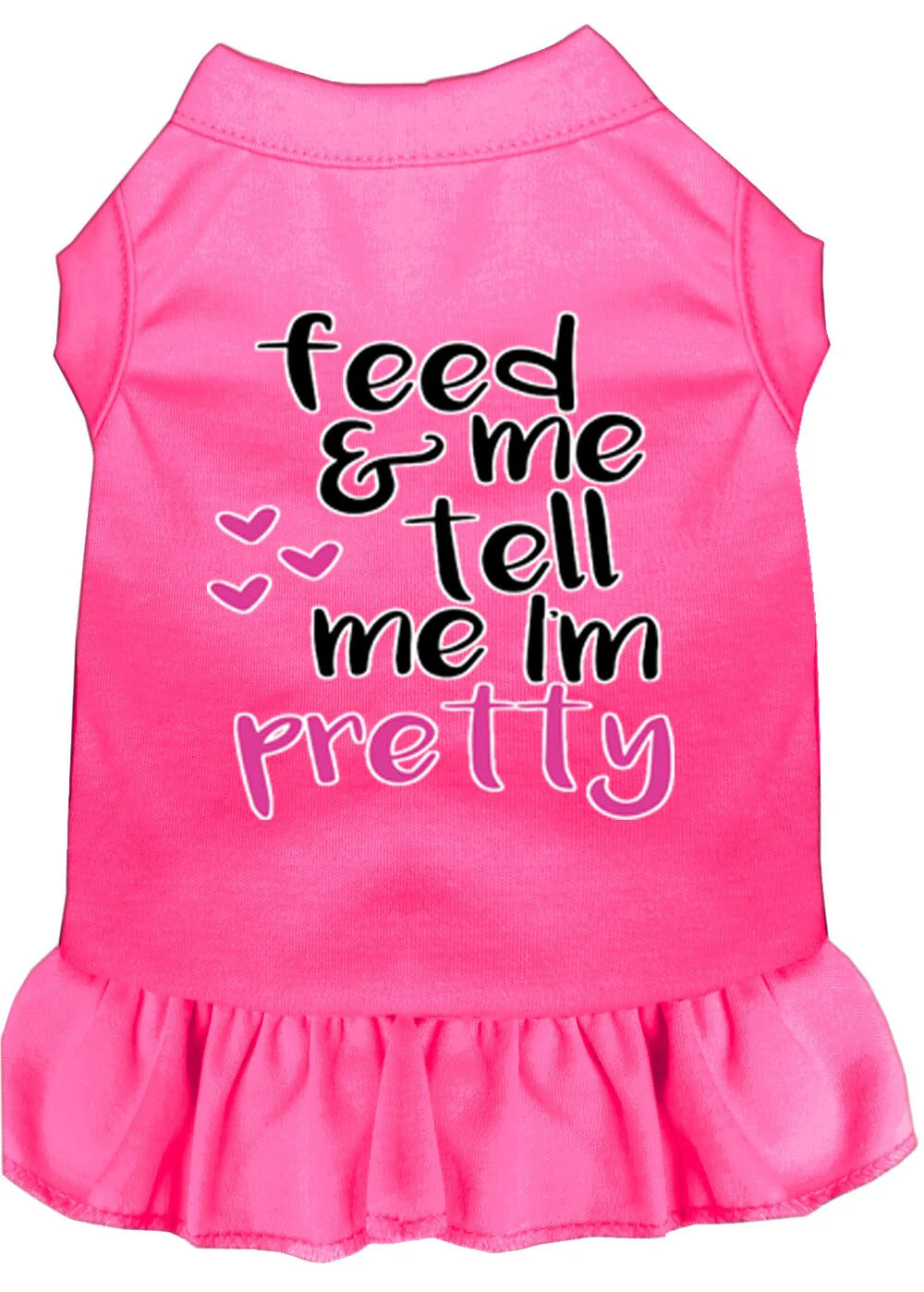 Pet Dog and Cat Dress Screen Printed, "Feed Me & Tell Me I'm Pretty" - Image 6