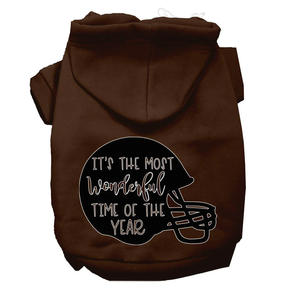 Pet, Dog and Cat Hoodie Screen Printed, "It's The Most Wonderful Time Of The Year (Football)" - Image 5
