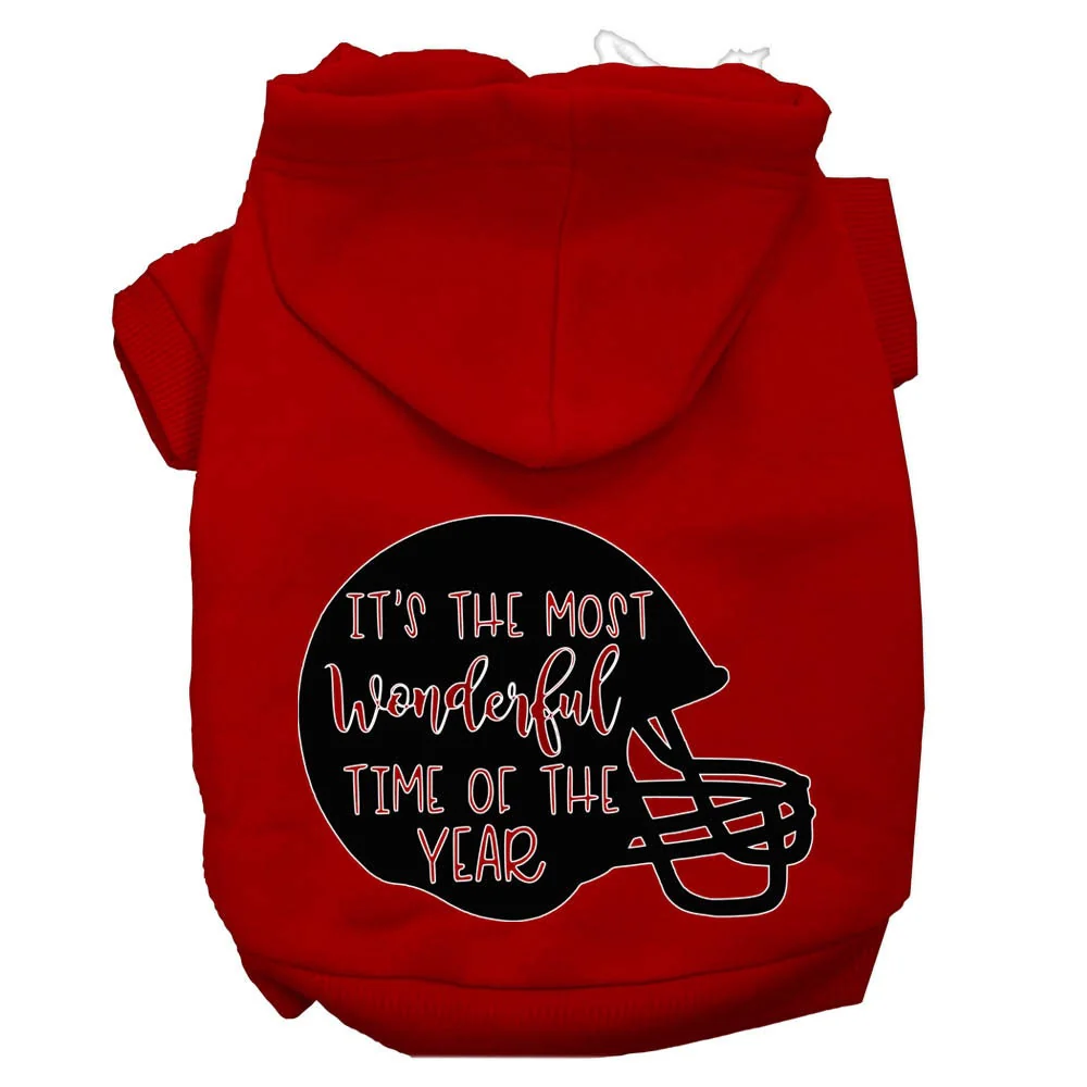 Pet, Dog and Cat Hoodie Screen Printed, "It's The Most Wonderful Time Of The Year (Football)" - Image 8