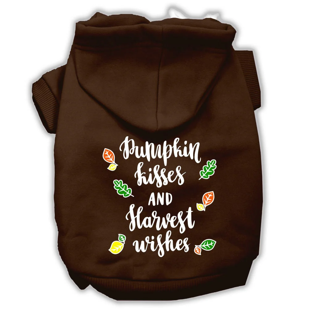 Pet, Dog and Cat Hoodie Screen Printed, "Pumpkin Kisses & Harvest Wishes" - Image 5