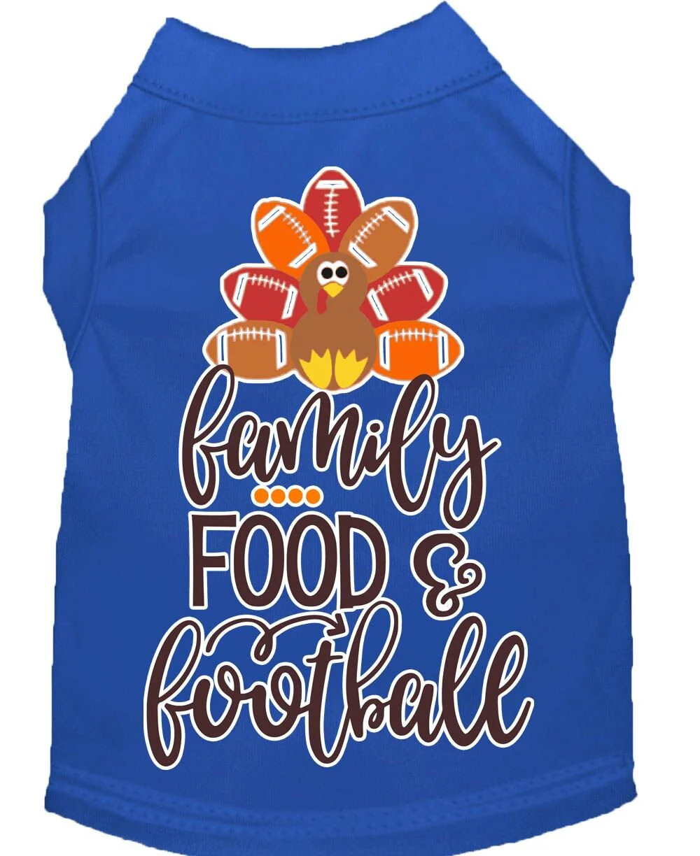 Pet Dog and Cat Shirt Screen Printed, "Family, Food & Football" - Image 3