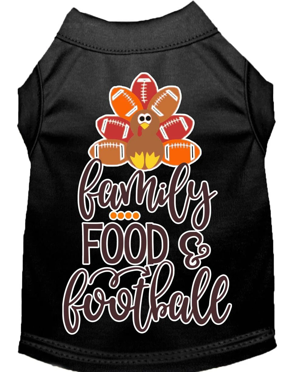 Pet Dog and Cat Shirt Screen Printed, "Family, Food & Football" - Image 4