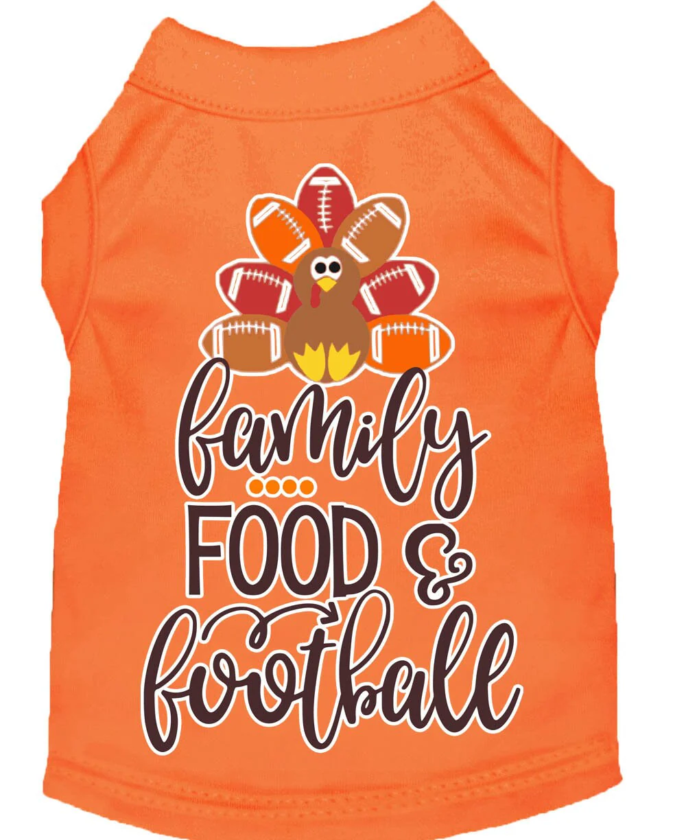 Pet Dog and Cat Shirt Screen Printed, "Family, Food & Football" - Image 5