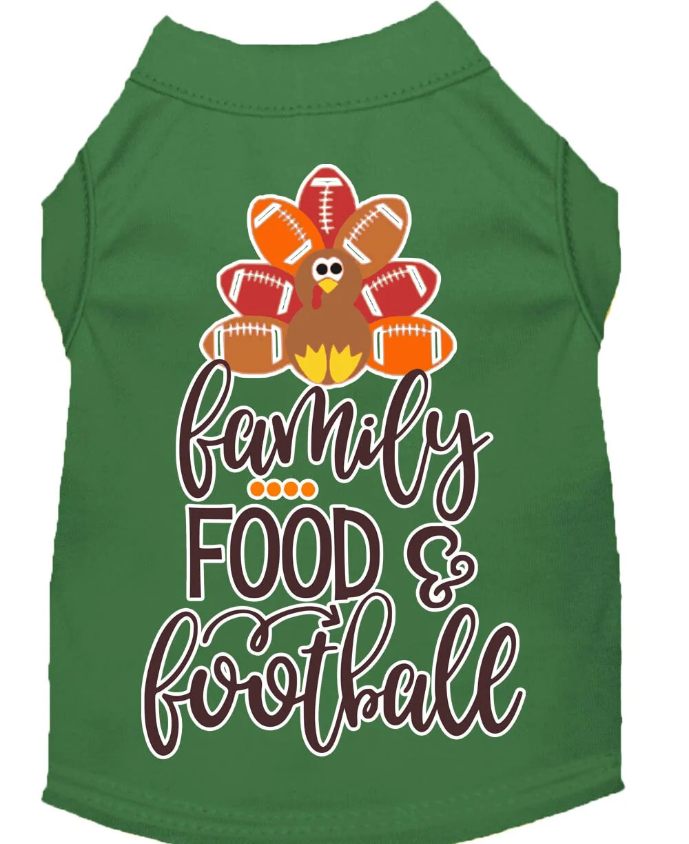 Pet Dog and Cat Shirt Screen Printed, "Family, Food & Football" - Image 6