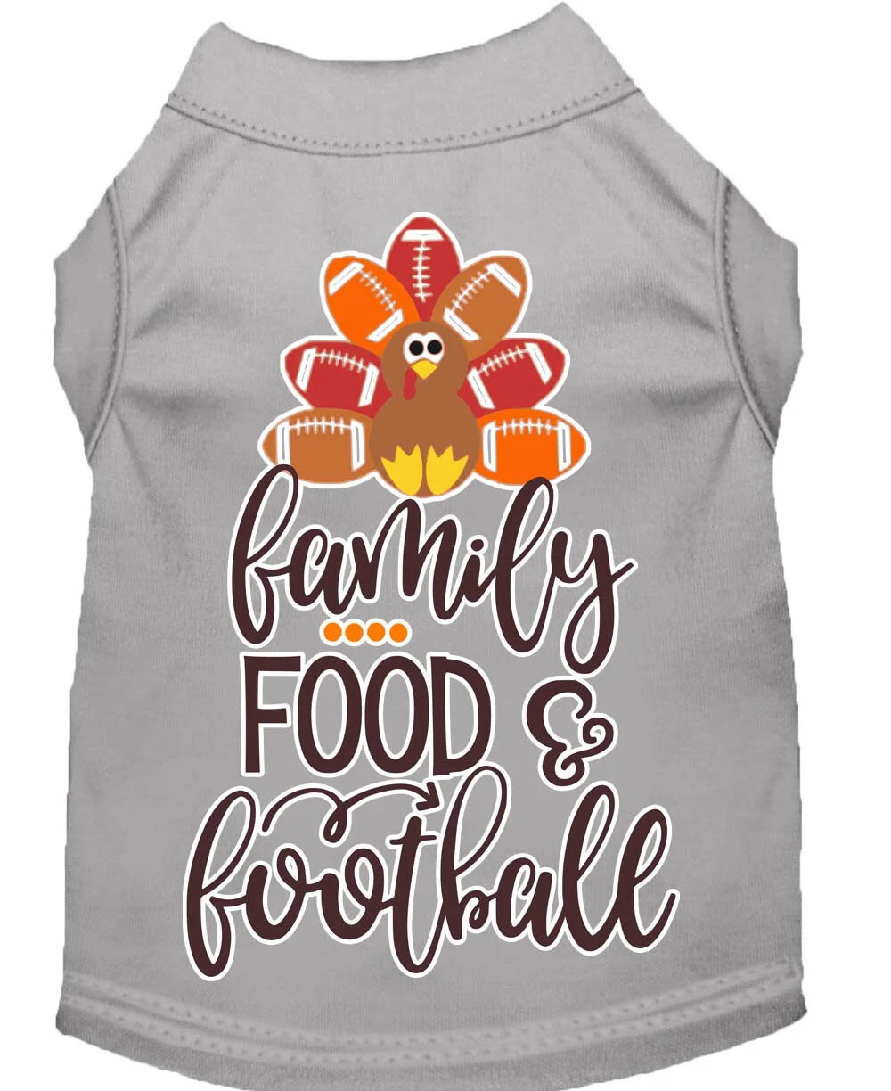 Pet Dog and Cat Shirt Screen Printed, "Family, Food & Football" - Image 7