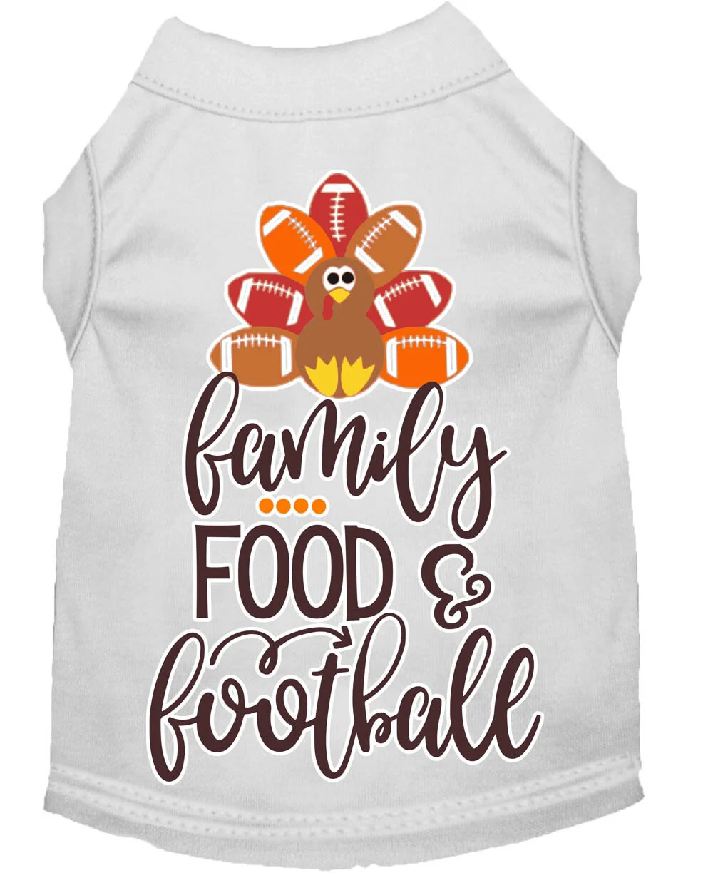 Pet Dog and Cat Shirt Screen Printed, "Family, Food & Football" - Image 9