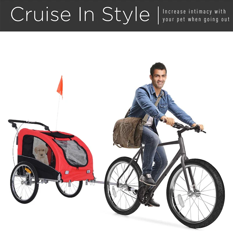Pet Dog Bicycle Trailer Jogger with Suspension - Image 23