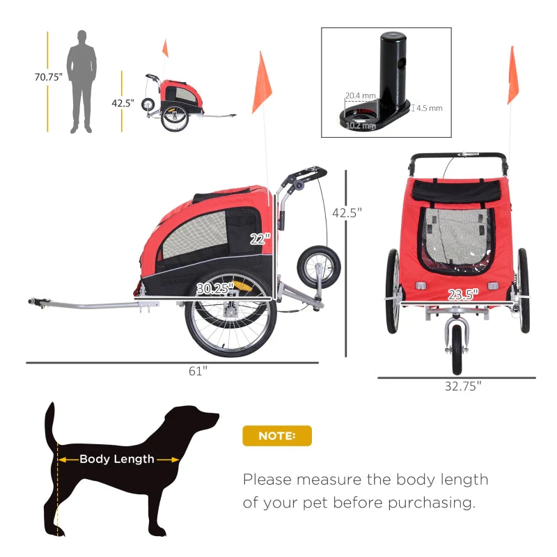Pet Dog Bicycle Trailer Jogger with Suspension - Image 26