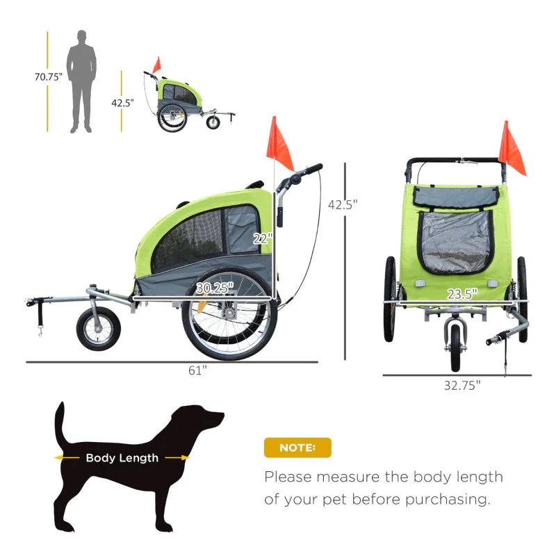 Pet Dog Bicycle Trailer Jogger with Suspension - Image 4