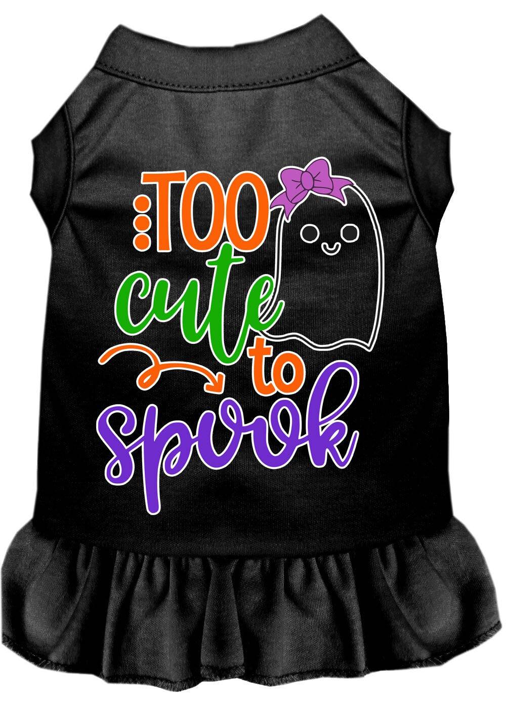 Pet Dog & Cat Dress Screen Printed, "Too Cute To Spook - Girly Ghost" - Image 10