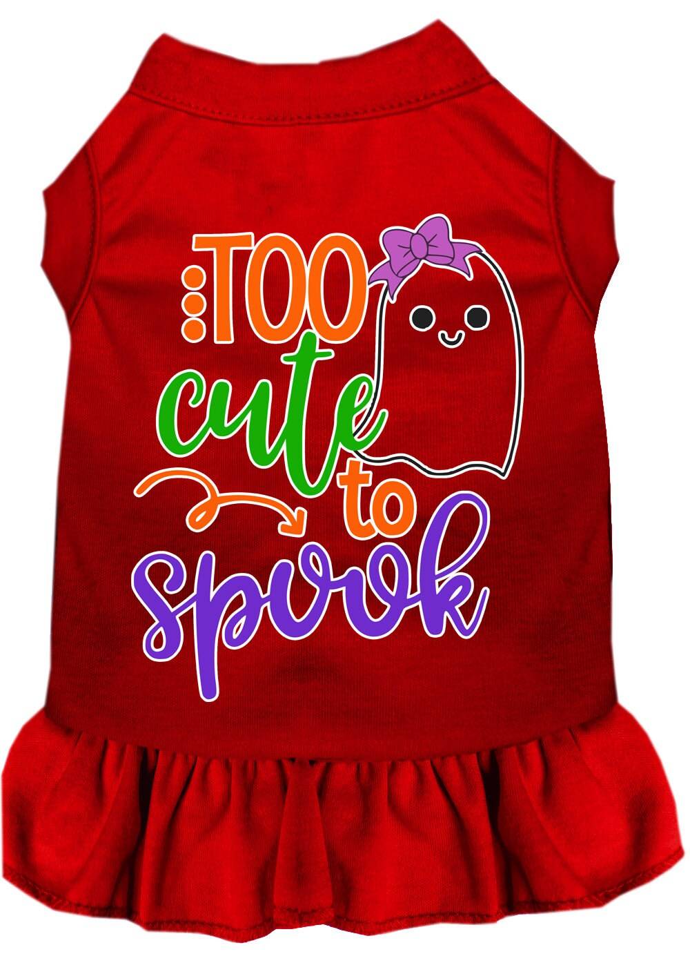 Pet Dog & Cat Dress Screen Printed, "Too Cute To Spook - Girly Ghost" - Image 8