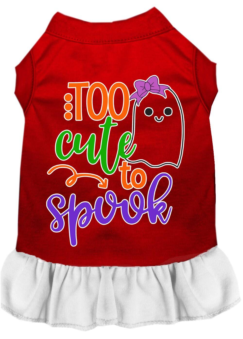 Pet Dog & Cat Dress Screen Printed, "Too Cute To Spook - Girly Ghost" - Image 9