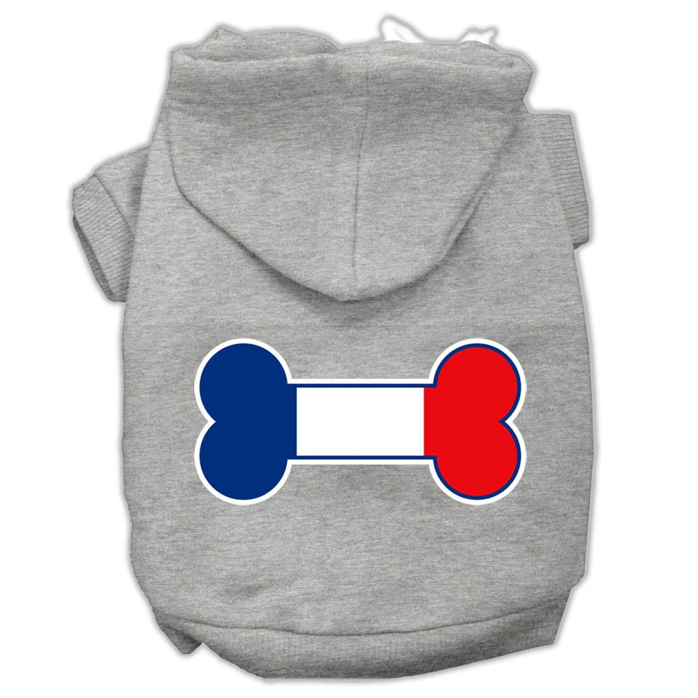 Pet, Dog & Cat Hoodie Screen Printed, "Bone Flag France" - Image 4