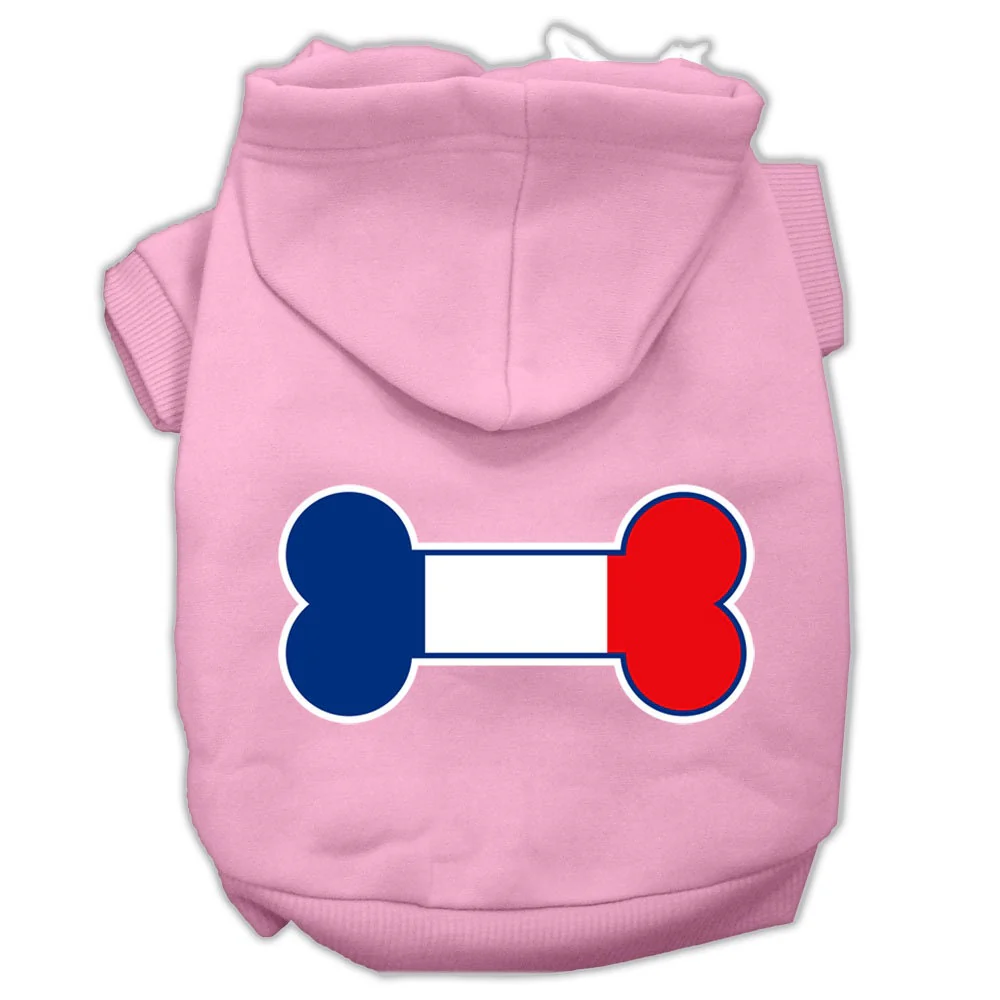 Pet, Dog & Cat Hoodie Screen Printed, "Bone Flag France" - Image 6