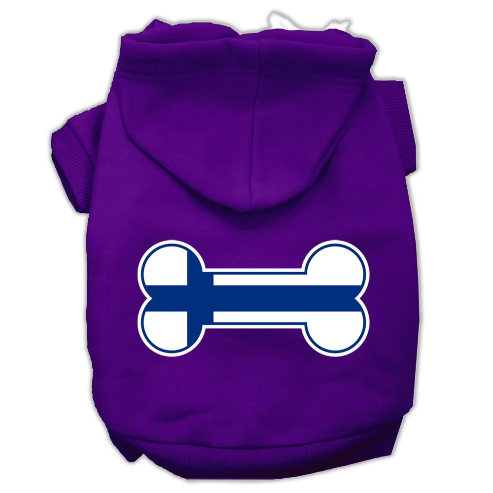 Pet, Dog & Cat Hoodie Screen Printed, "Bone Shaped Finland Flag" - Image 10