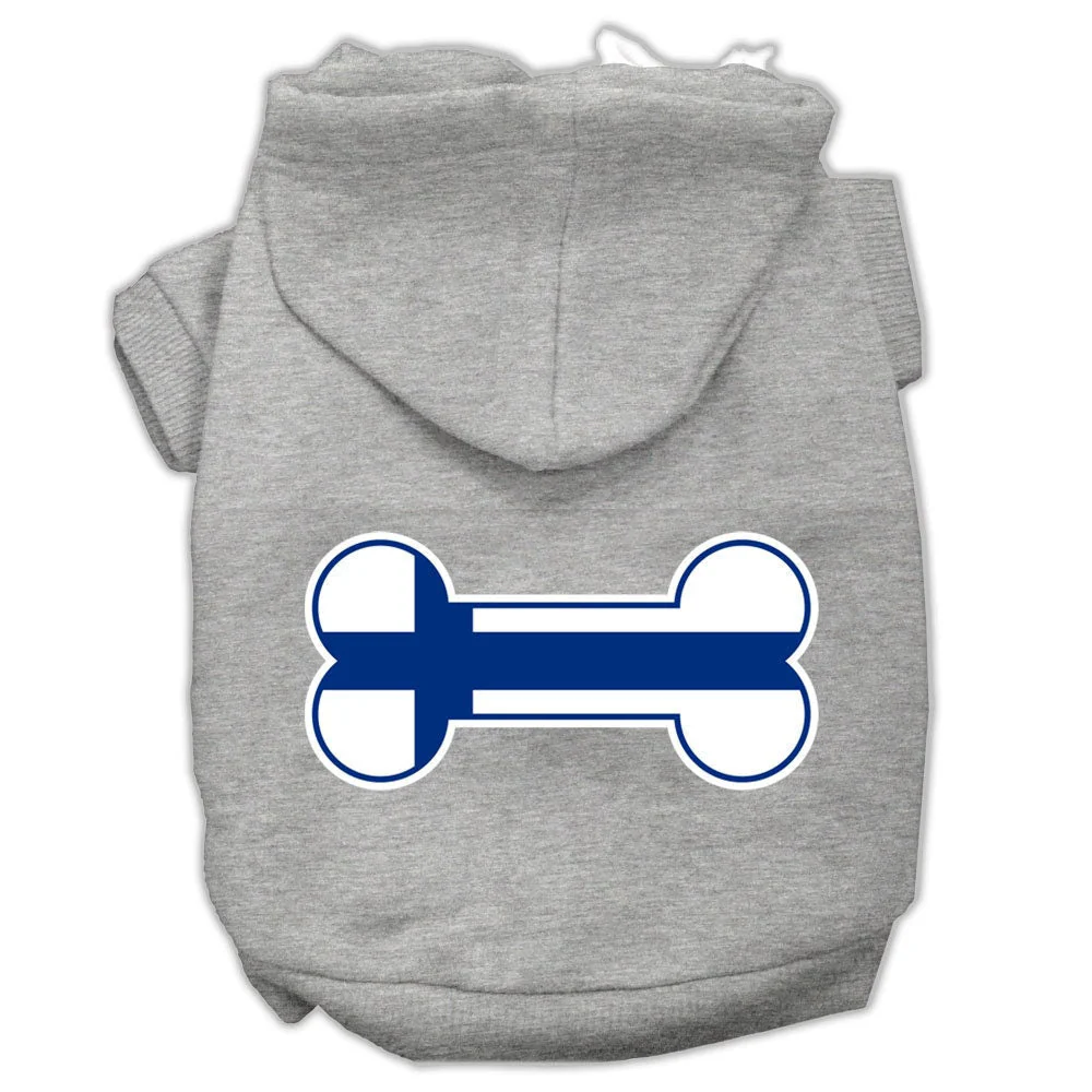 Pet, Dog & Cat Hoodie Screen Printed, "Bone Shaped Finland Flag" - Image 5