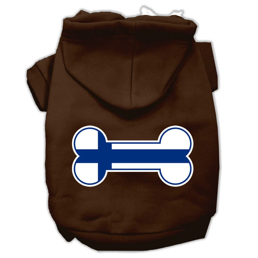 Pet, Dog & Cat Hoodie Screen Printed, "Bone Shaped Finland Flag" - Image 6
