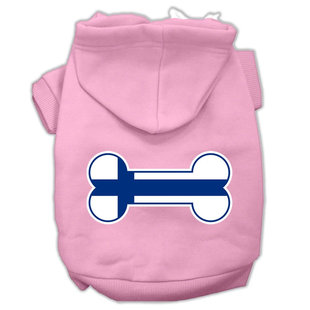 Pet, Dog & Cat Hoodie Screen Printed, "Bone Shaped Finland Flag" - Image 9