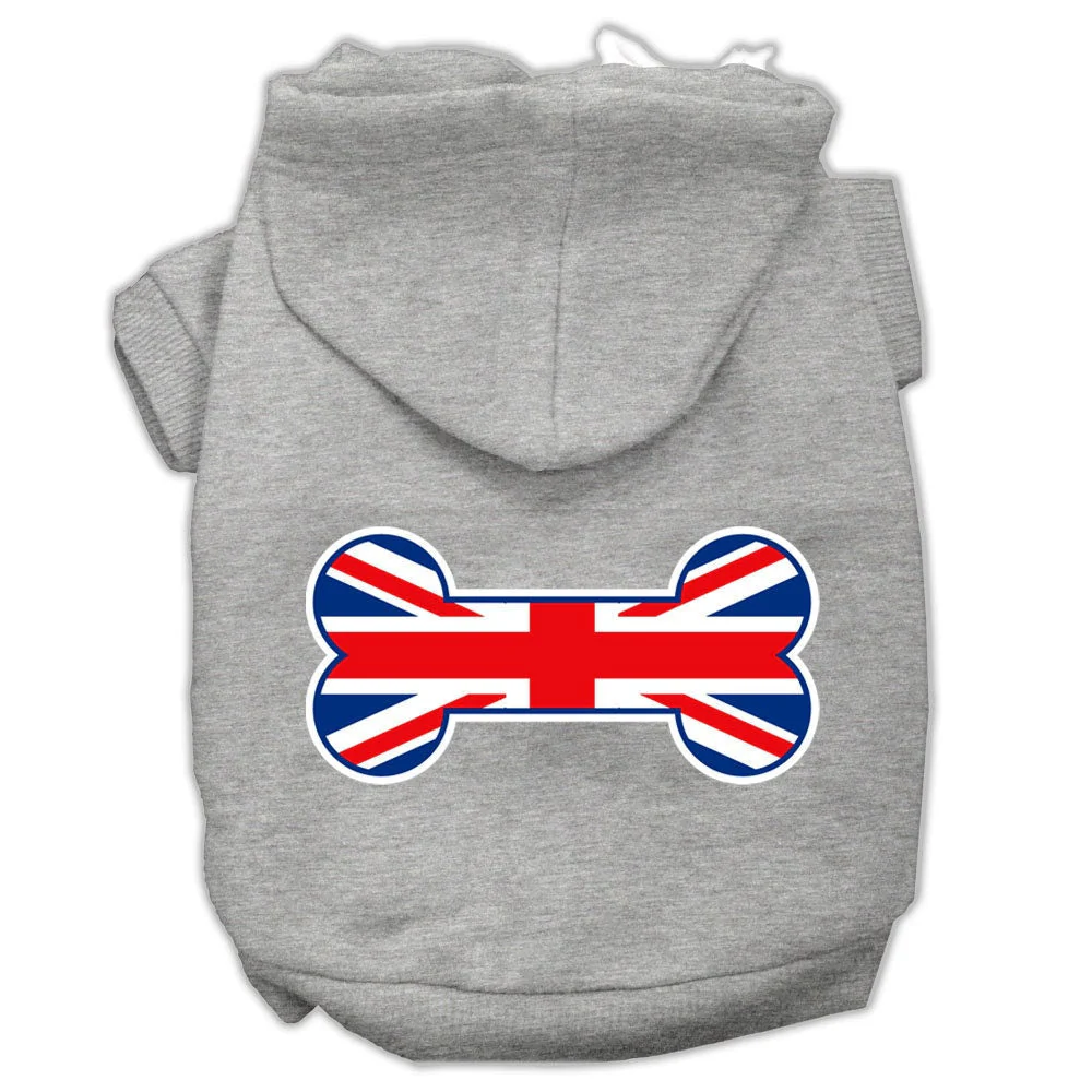 Pet, Dog & Cat Hoodie Screen Printed, "Bone Shaped Flag United Kingdom (Union Jack) Flag" - Image 4