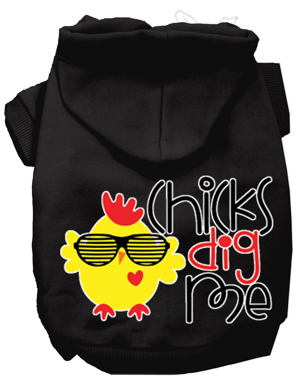Pet, Dog & Cat Hoodie Screen Printed, "Chicks Dig Me" - Image 3
